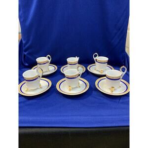 Set of 6 Footed Small Expresso Type Cups and Sauces Adam Collections